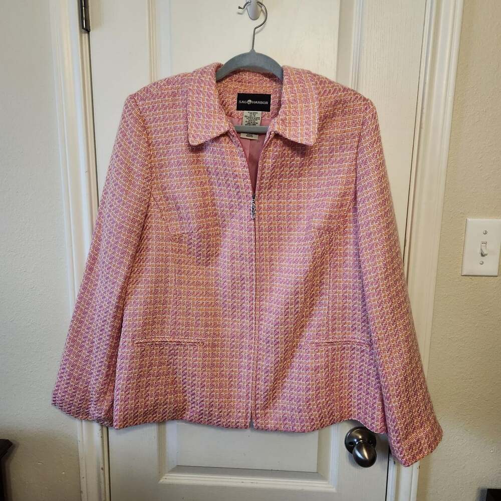 Vintage Tweed Jacket Size 18 Pink